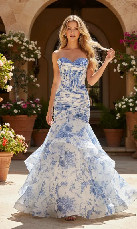 Floral Mermaid Prom Dress: PromGirl Exclusive 250260 sold by PromGirl