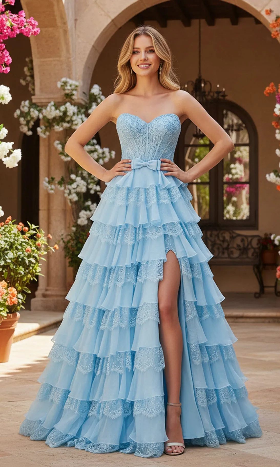 Chiffon and Lace Prom Gown: PromGirl Exclusive 250238 sold by PromGirl