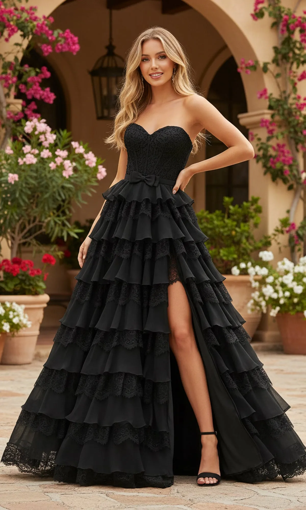 Chiffon and Lace Prom Gown: PromGirl Exclusive 250238 sold by PromGirl product image thumbnail 4