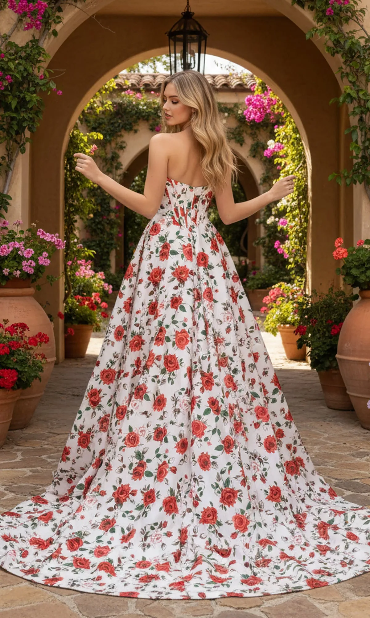 Floral-Print Prom Ball Gown: PromGirl Exclusive 250229 sold by PromGirl product image thumbnail 2