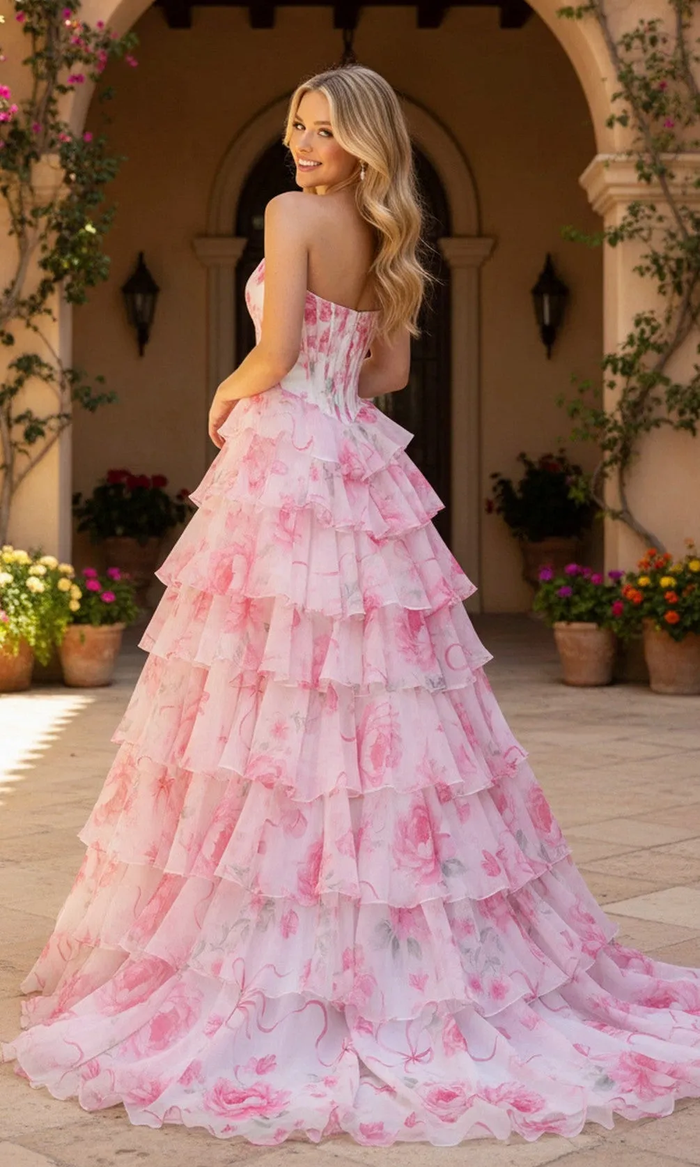 Floral Prom Ball Gown: PromGirl Exclusive 250123D sold by PromGirl product image thumbnail 2