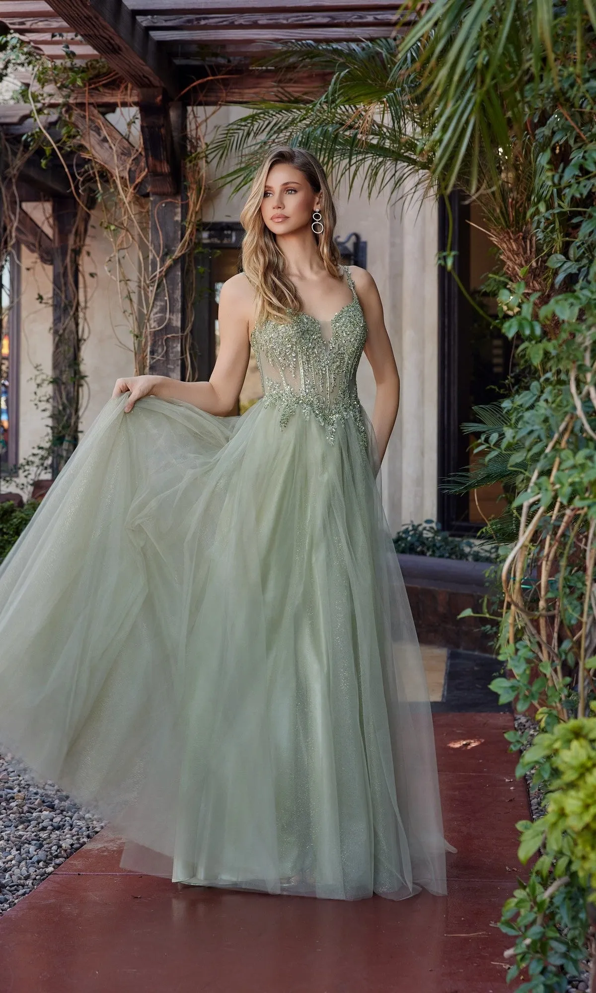 Classic Long Corset Prom Dress: Nox Anabel F1726 sold by PromGirl product image thumbnail 3