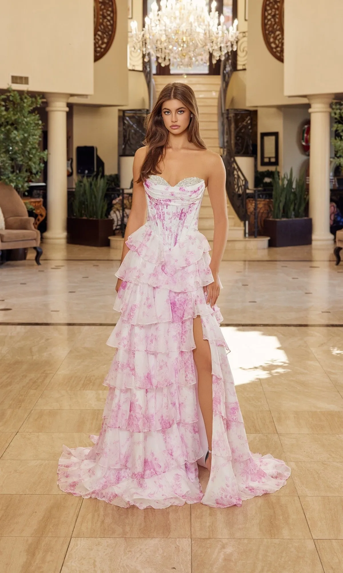 Strapless Ruffle Long Prom Dress: Nox Anabel A1752 sold by PromGirl product image thumbnail 5