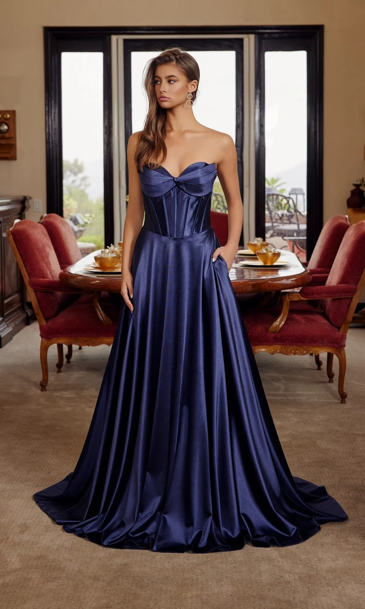 Strapless Floor-Length Prom Gown: Nox Anabel K1735 sold by PromGirl product image thumbnail 3