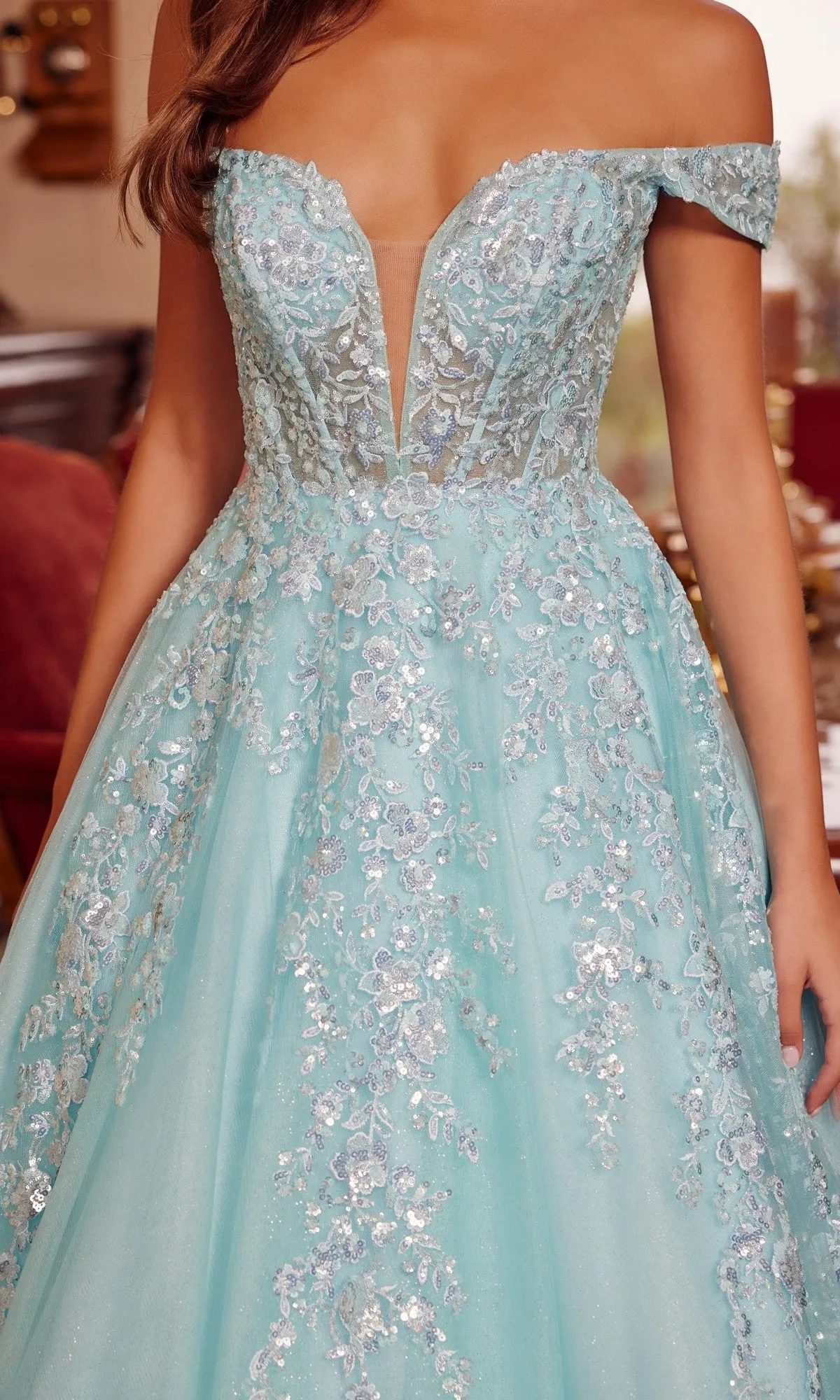 Off-the-Shoulder Prom Ball Gown: Nox Anabel H1881 sold by PromGirl product image thumbnail 4