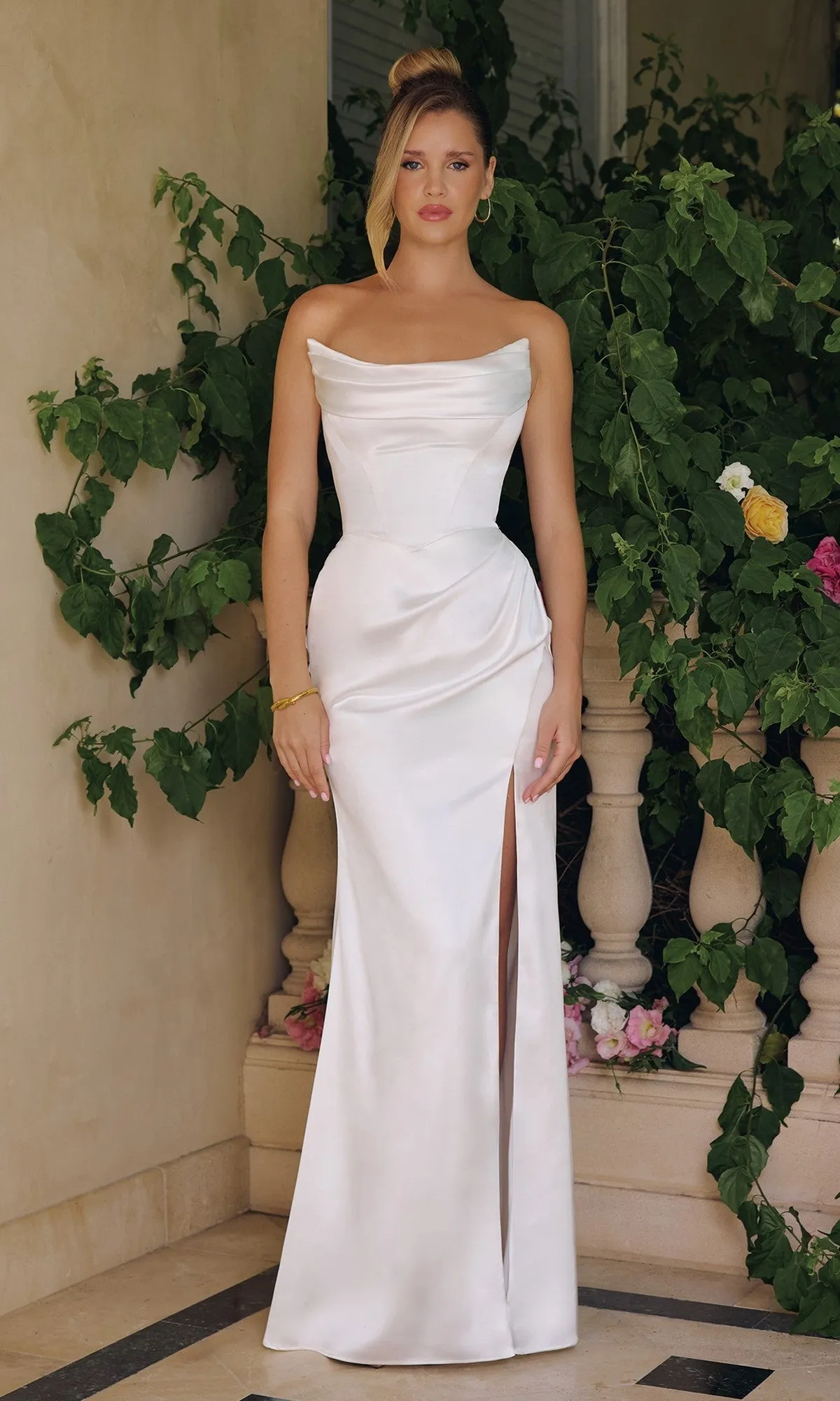 Strapless Long White Prom Dress: Amoris T820W sold by PromGirl product image thumbnail 4
