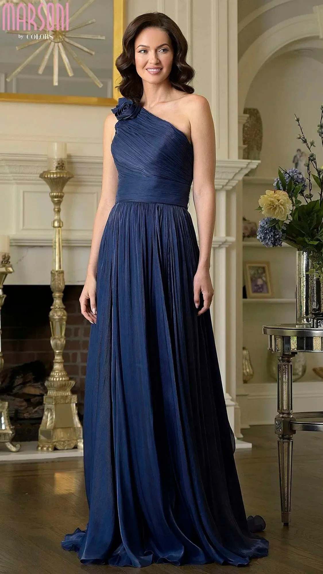 One-Shoulder Long Formal Dress: Marsoni M332 sold by PromGirl product image thumbnail 5