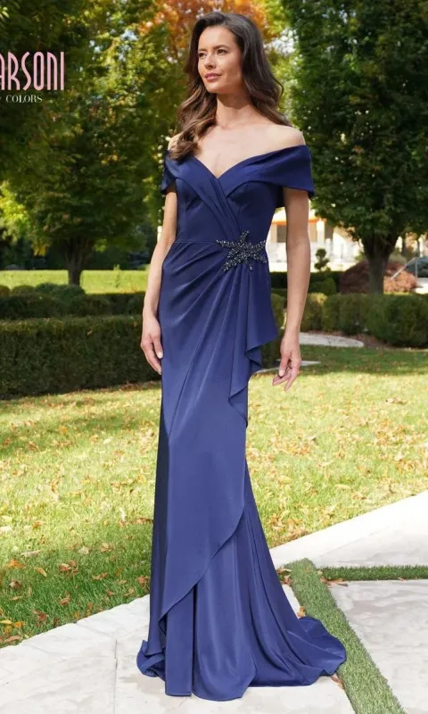 Off-Shoulder Long Formal Dress: Marsoni MV1180 made by PromGirl