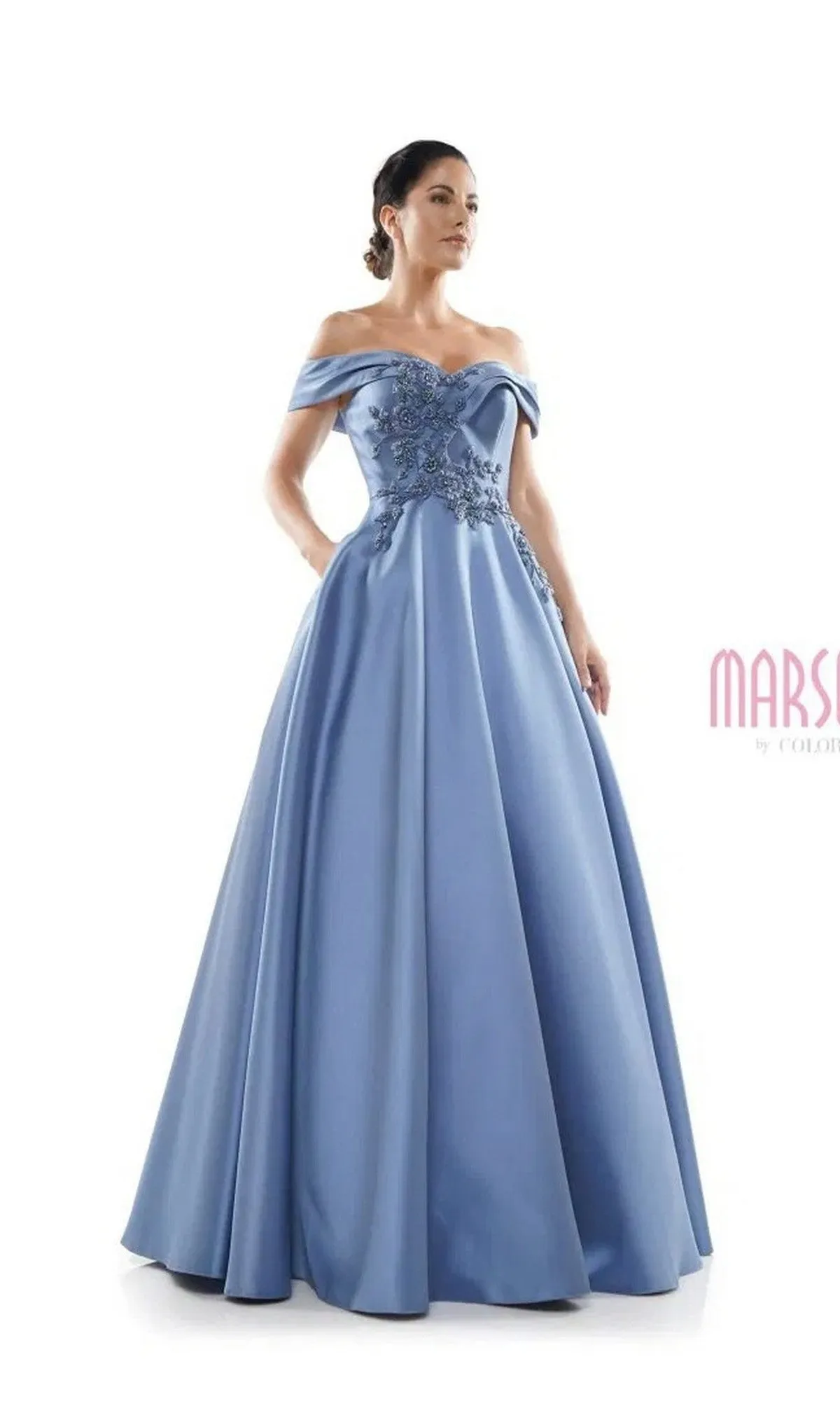 Off-the-Shoulder Long Prom Dress: Marsoni MV1008 sold by PromGirl product image thumbnail 5