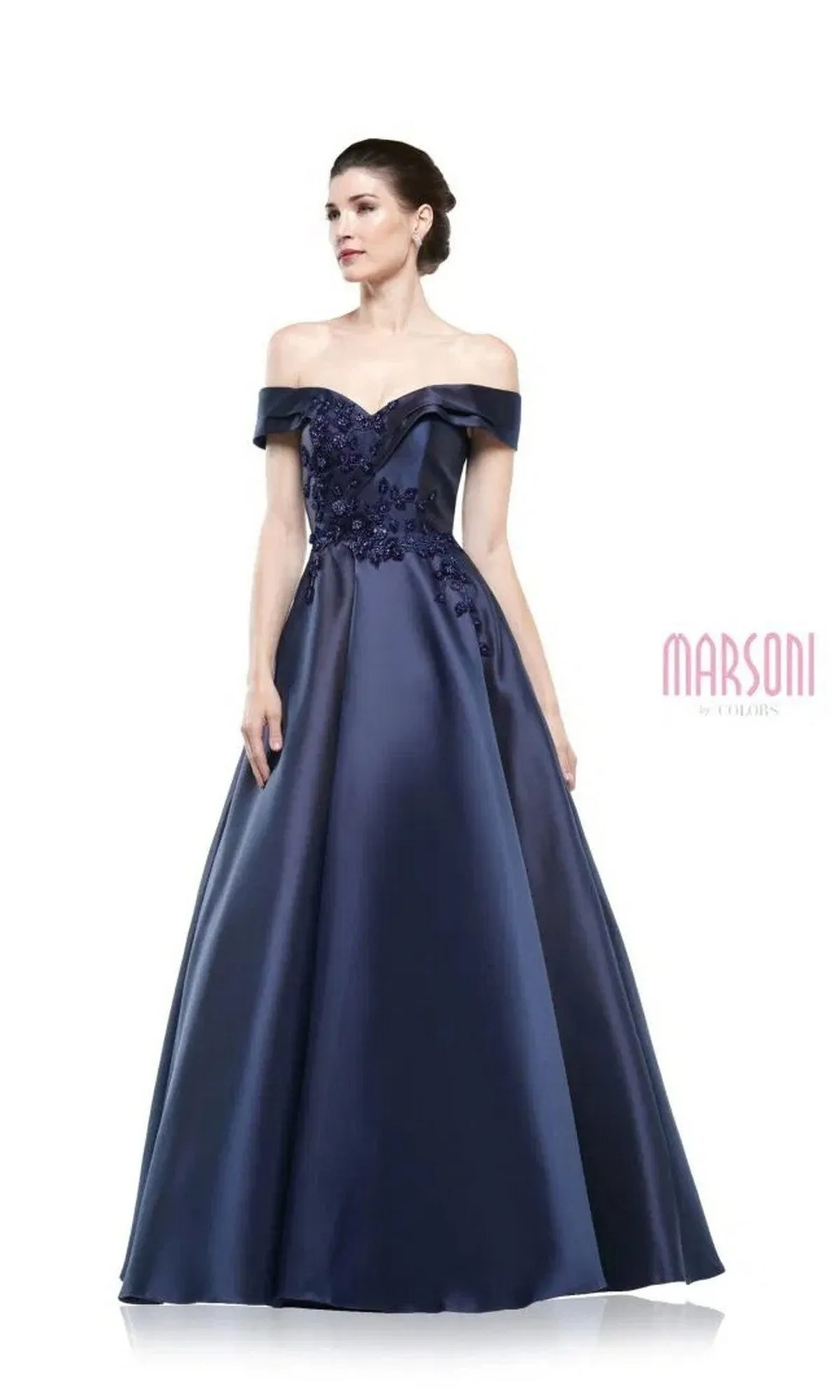 Off-the-Shoulder Long Prom Dress: Marsoni MV1008 sold by PromGirl product image thumbnail 4