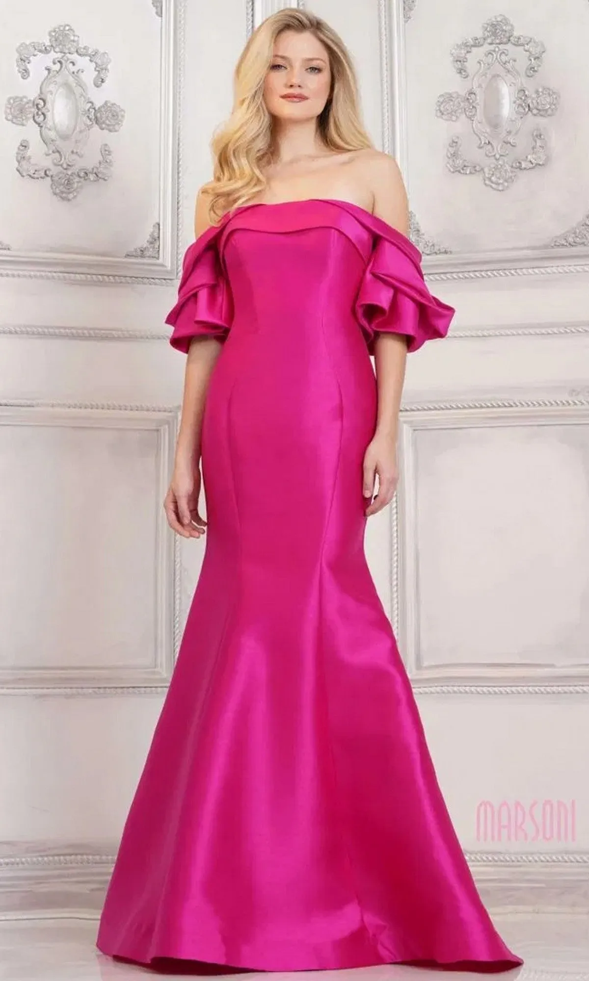 Short Sleeve Long Formal Gown: Marsoni MV1290 sold by PromGirl product image thumbnail 3