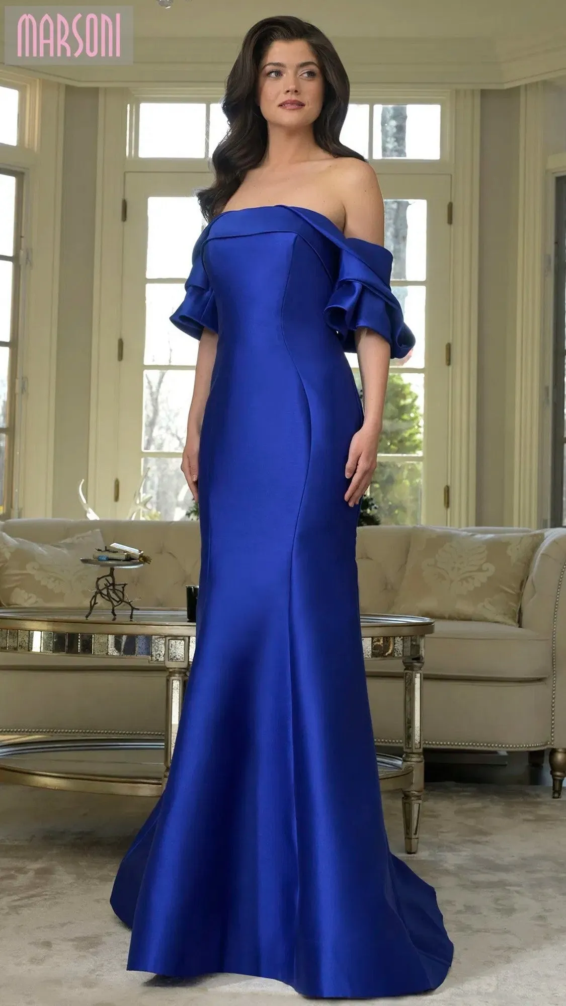 Short Sleeve Long Formal Gown: Marsoni MV1290 sold by PromGirl product image thumbnail 4