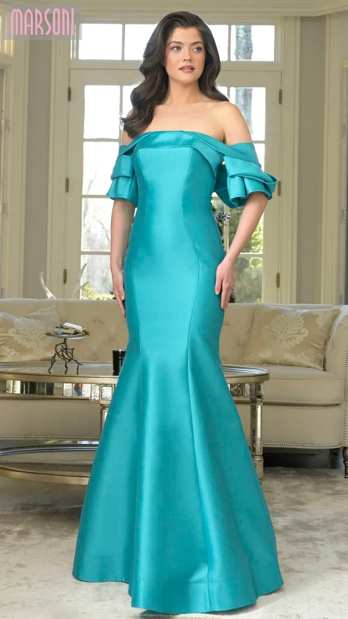 Short Sleeve Long Formal Gown: Marsoni MV1290 sold by PromGirl product image thumbnail 5