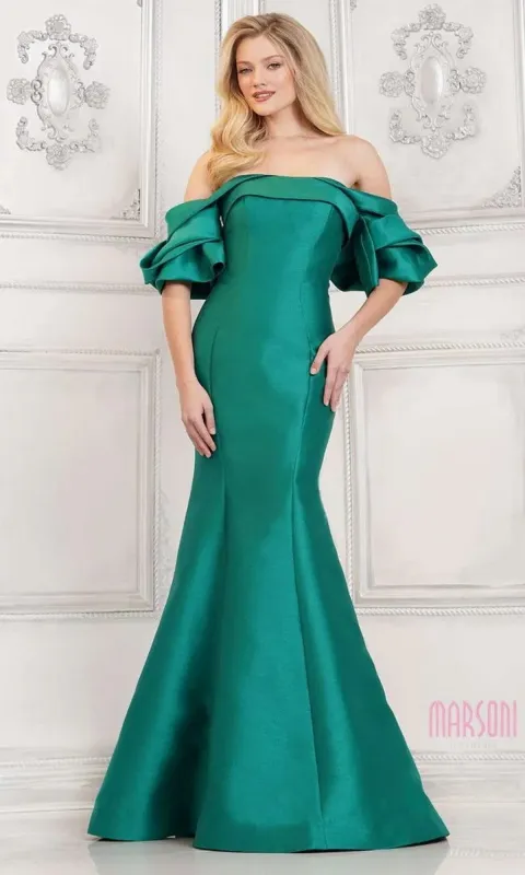 Short Sleeve Long Formal Gown: Marsoni MV1290 made by PromGirl