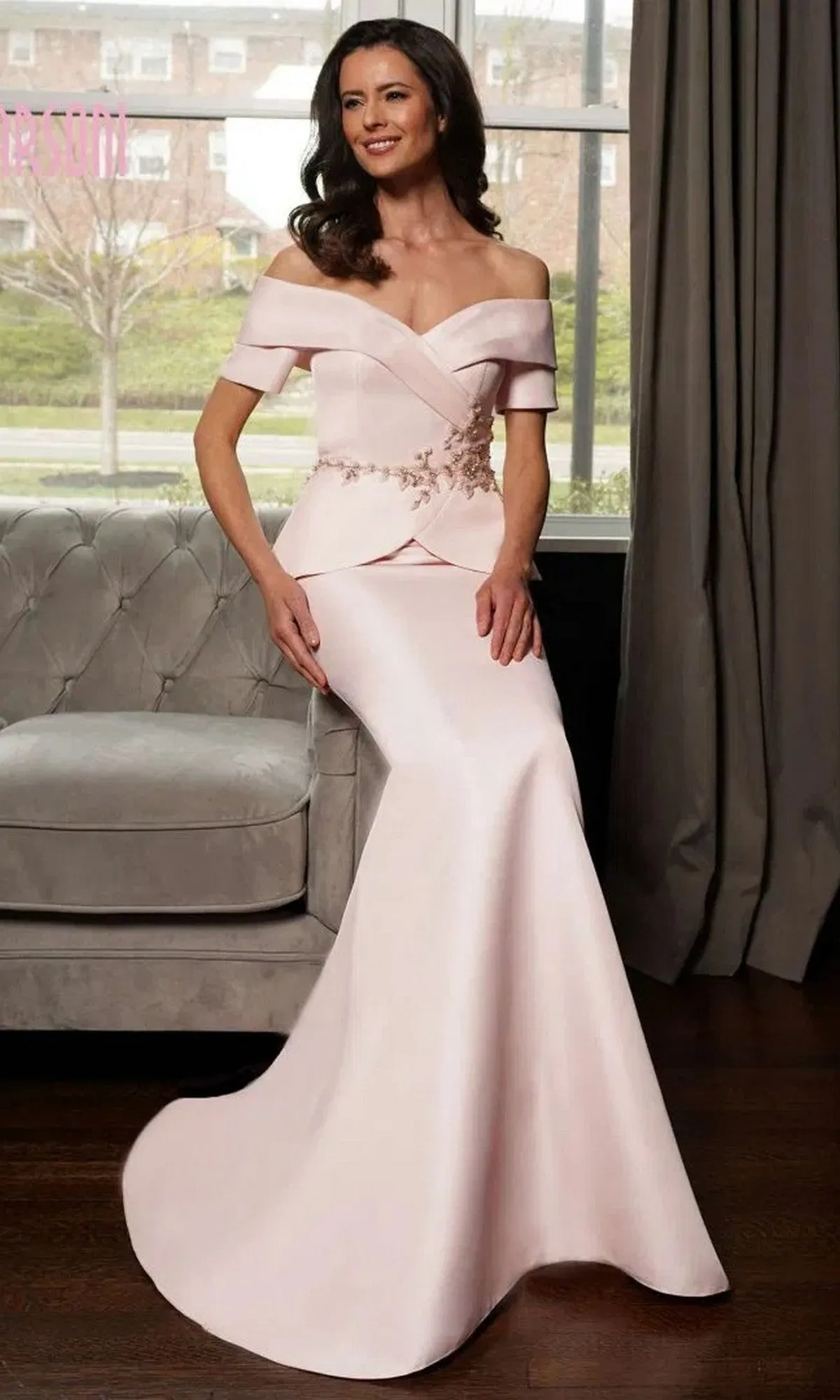 Long Mother-of-the-Bride Dress: Marsoni MV1144 sold by PromGirl