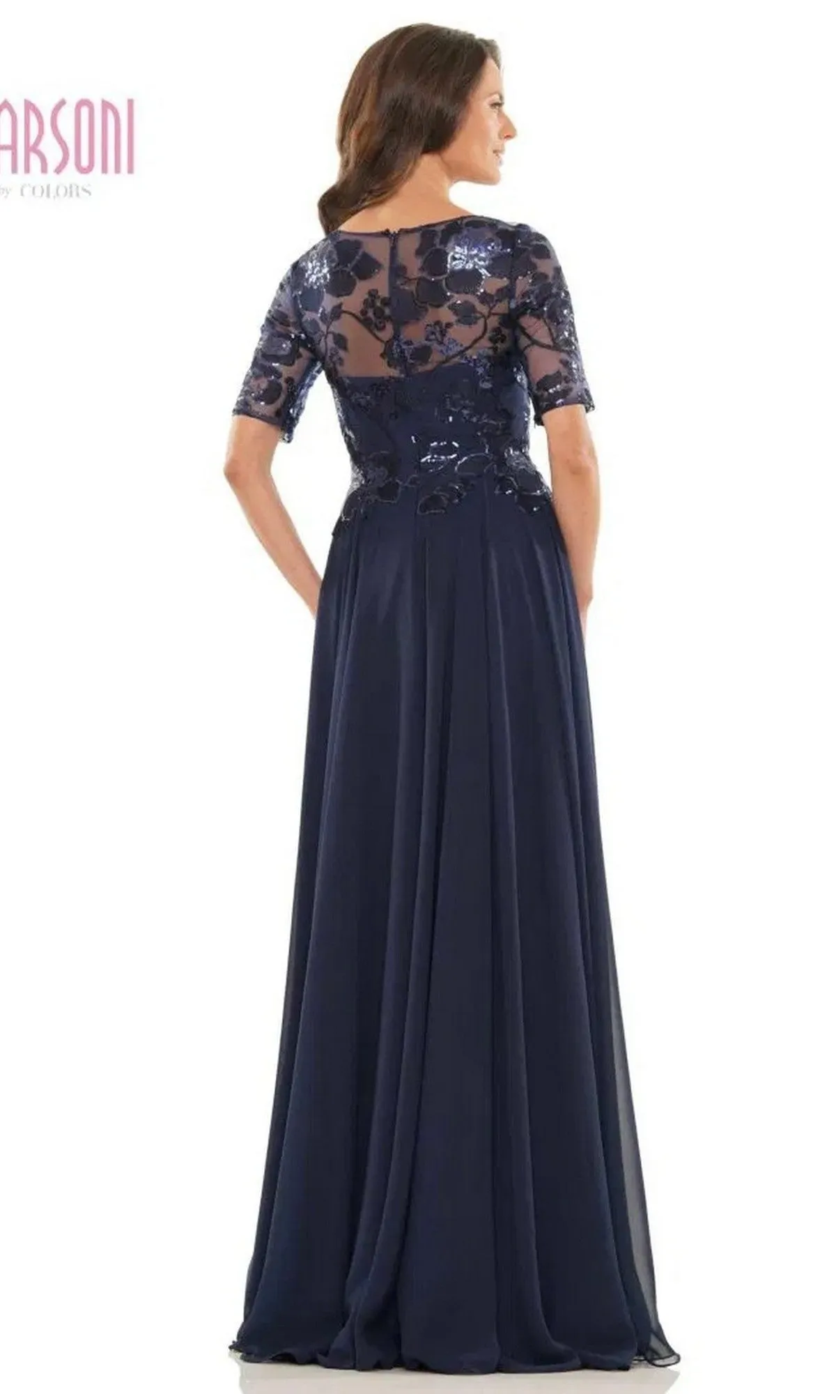 Sheer-Sleeve Long Formal Dress: Marsoni M286 sold by PromGirl product image thumbnail 2