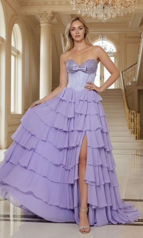 Long Prom Dress: Poly USA 25074 sold by PromGirl