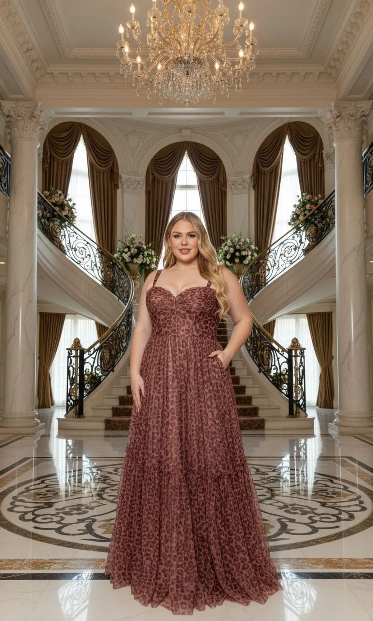 Long Plus-Size Prom Dress: Poly USA W1226 sold by PromGirl product image thumbnail 3