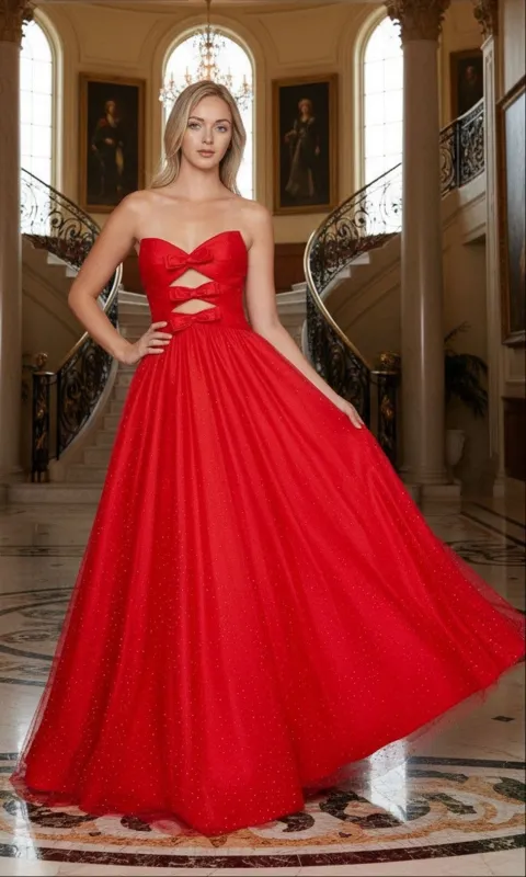 Long Prom Dress: Poly USA 25036 sold by PromGirl