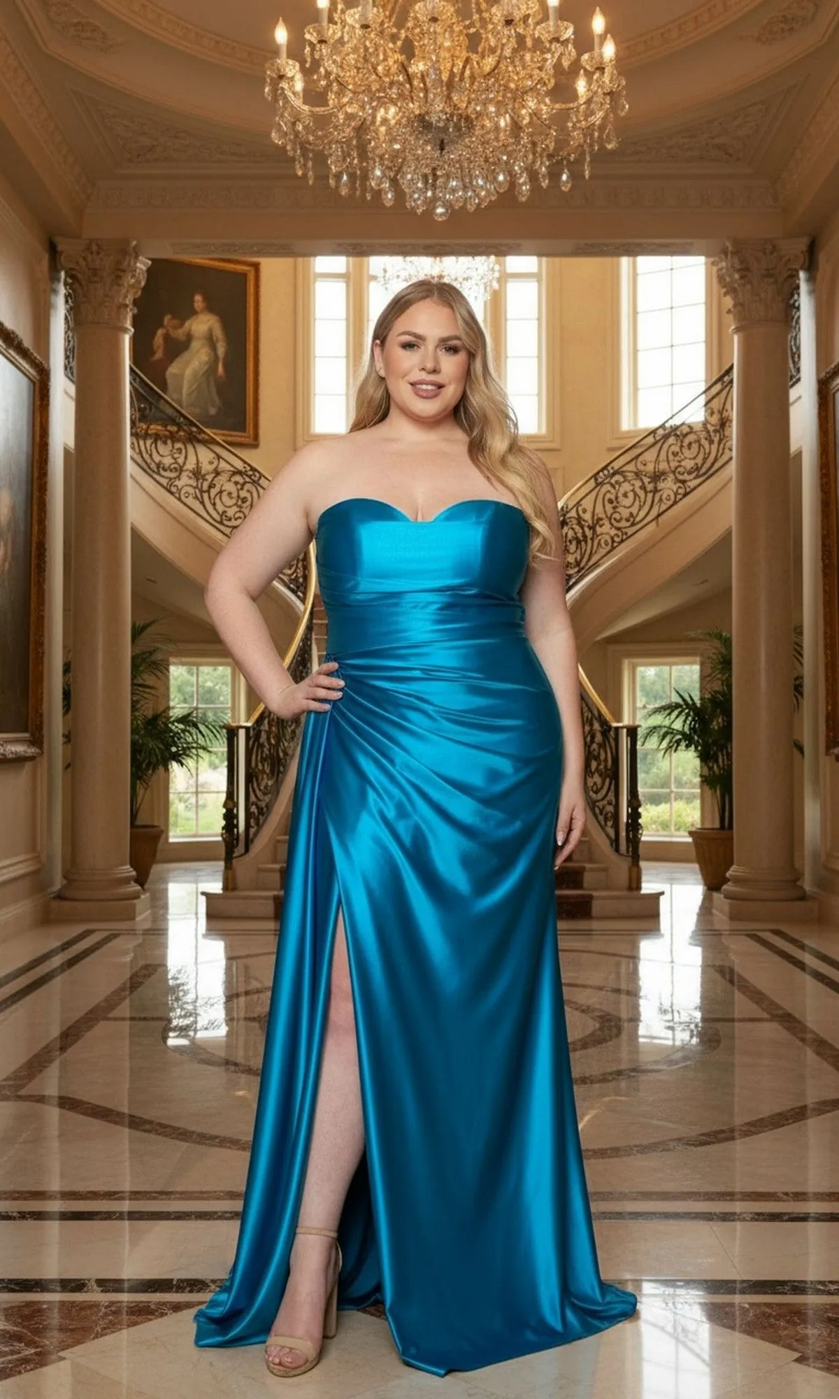 Long Plus-Size Prom Dress: Poly USA W1248 sold by PromGirl