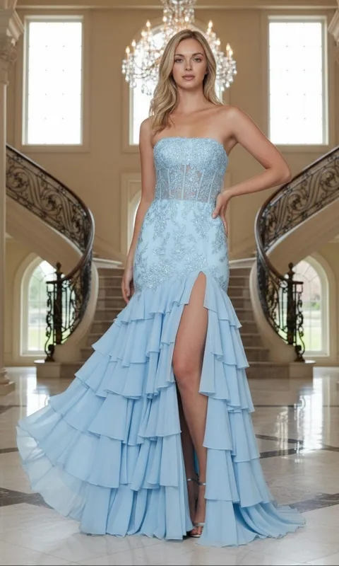 Long Prom Dress: Poly USA 25066 sold by PromGirl