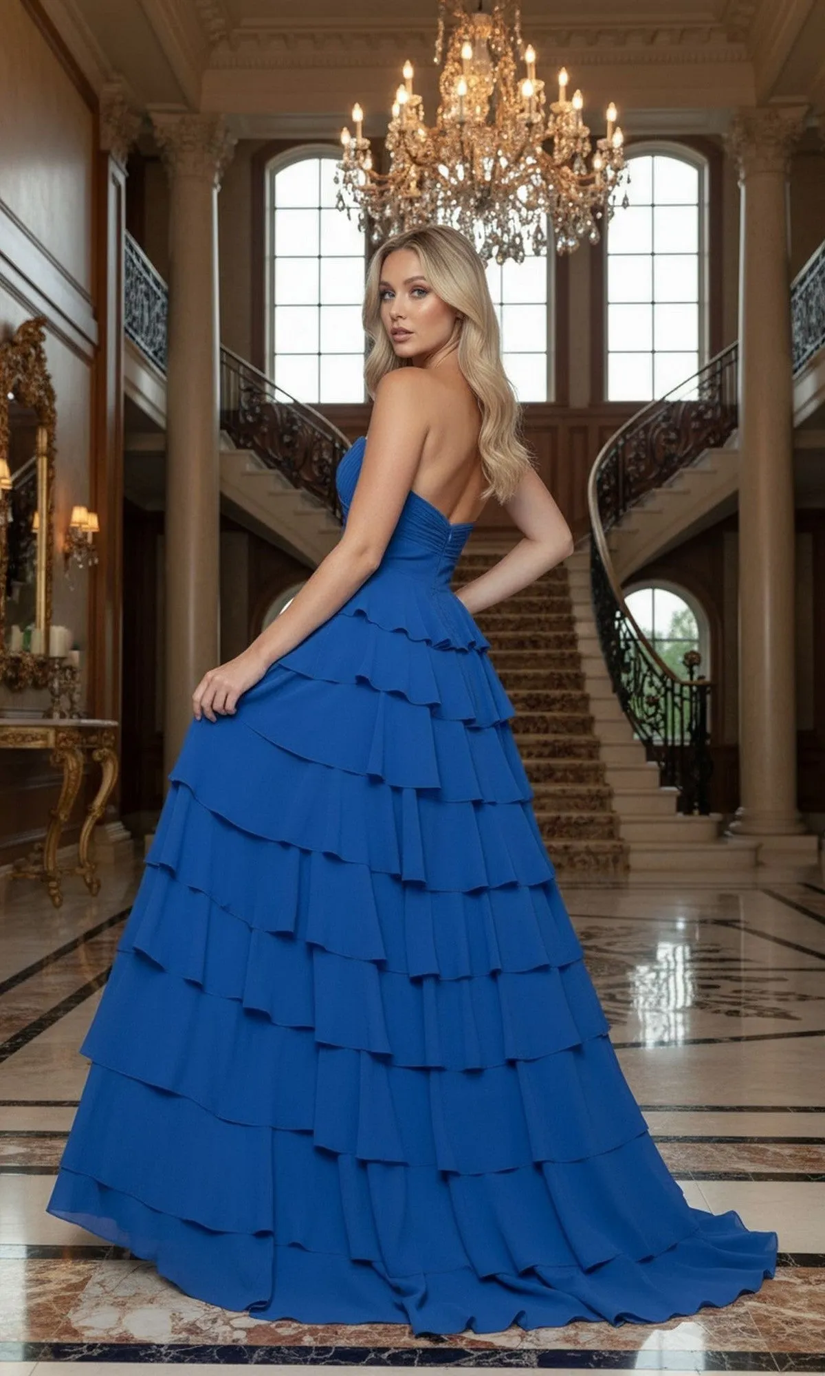 Long Prom Dress: Poly USA 25012 sold by PromGirl product image thumbnail 2