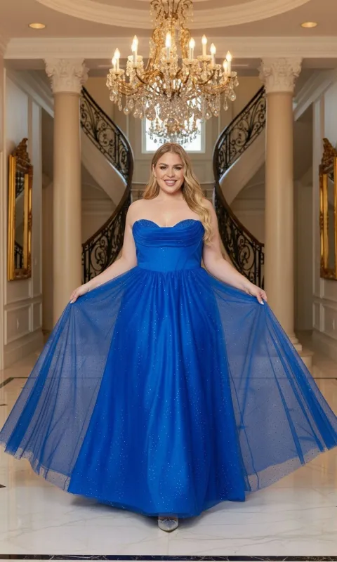 Long Plus-Size Prom Dress: Poly USA W1236 sold by PromGirl