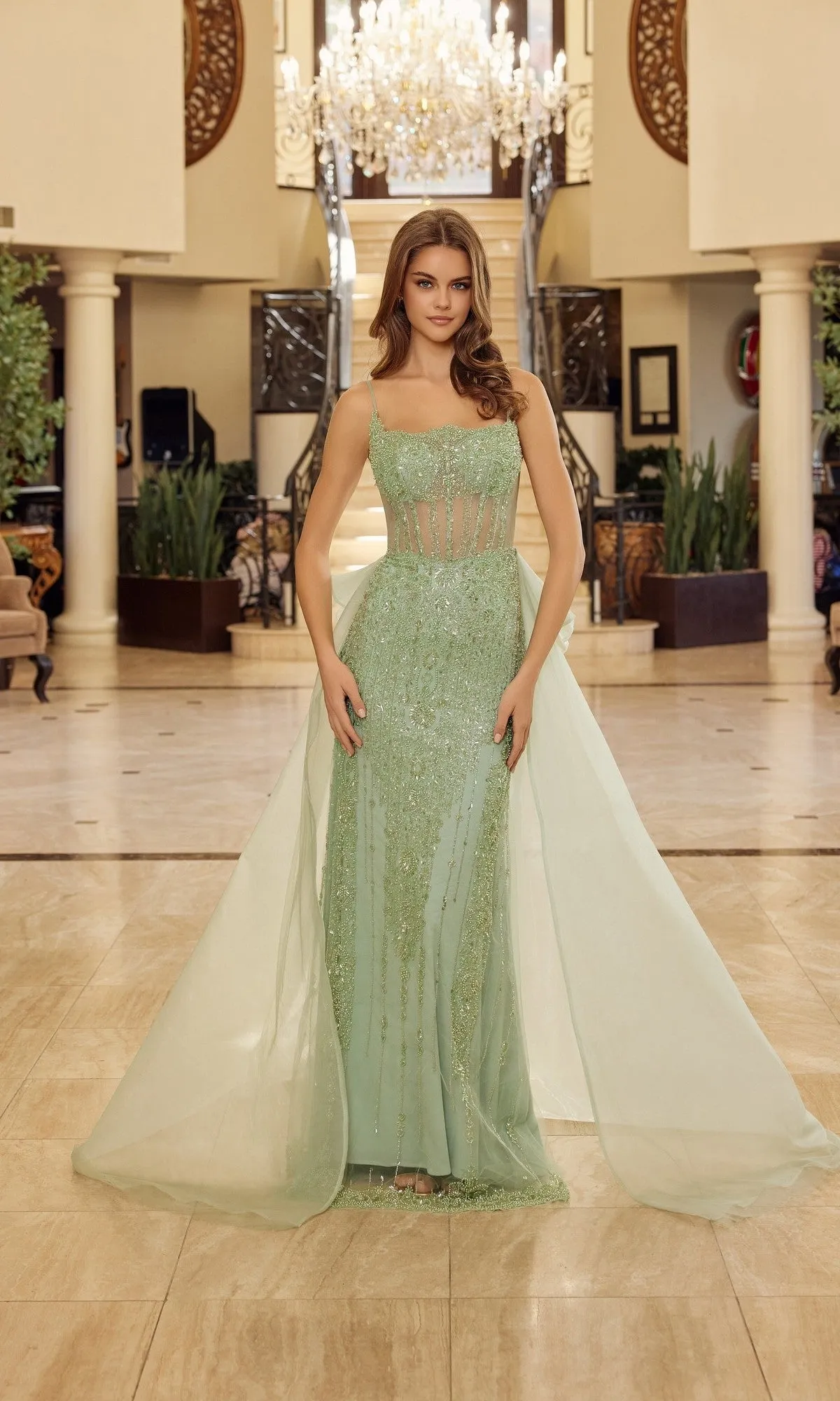 Two-Piece Long Beaded Prom Dress: Nox Anabel N1763 sold by PromGirl product image thumbnail 3