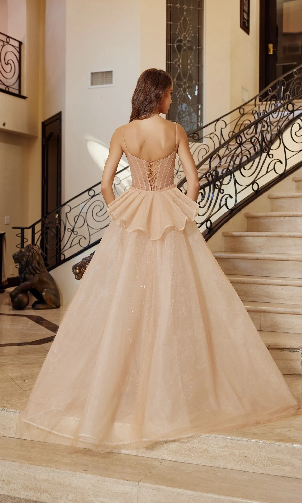 Two-Piece Long Beaded Prom Dress: Nox Anabel N1763 sold by PromGirl product image thumbnail 2