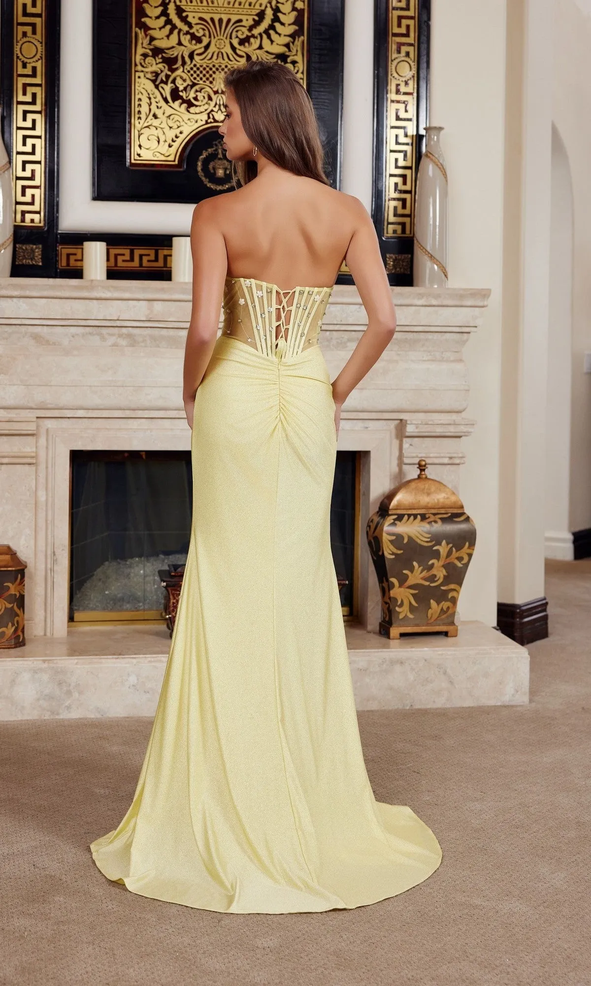 Beaded-Corset Long Prom Dress: Nox Anabel K1736 sold by PromGirl product image thumbnail 2