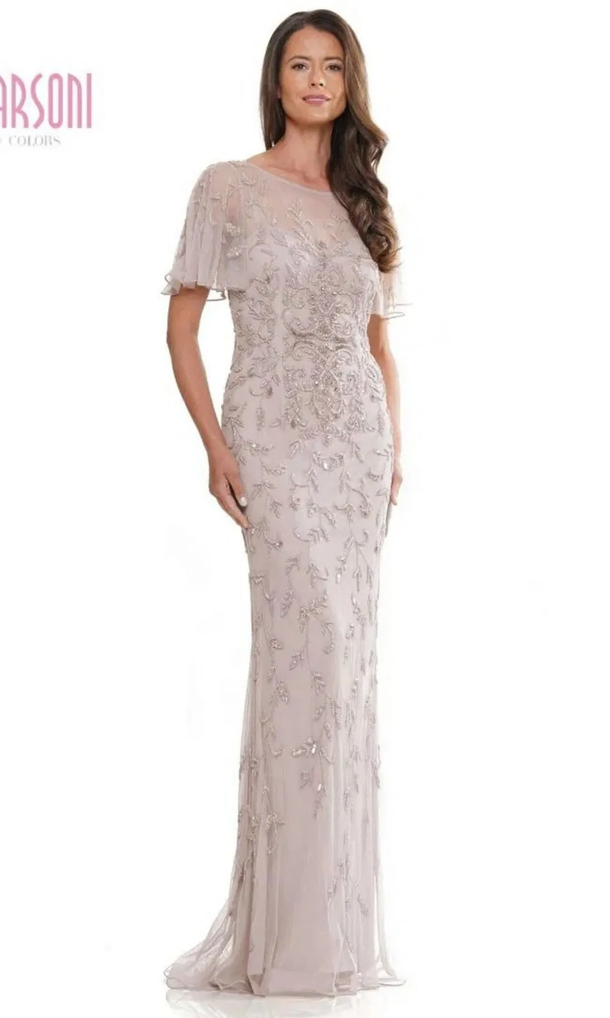 Flutter-Sleeve Long Formal Dress: Marsoni MV1281 sold by PromGirl product image thumbnail 5