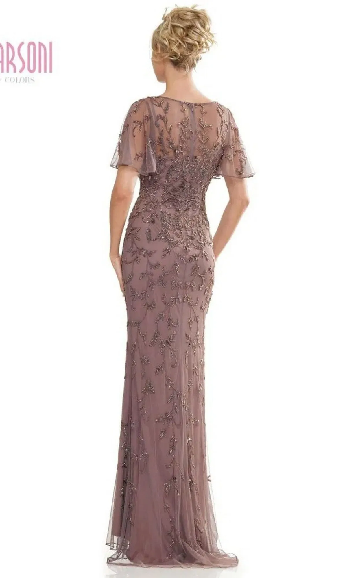 Flutter-Sleeve Long Formal Dress: Marsoni MV1281 sold by PromGirl product image thumbnail 2