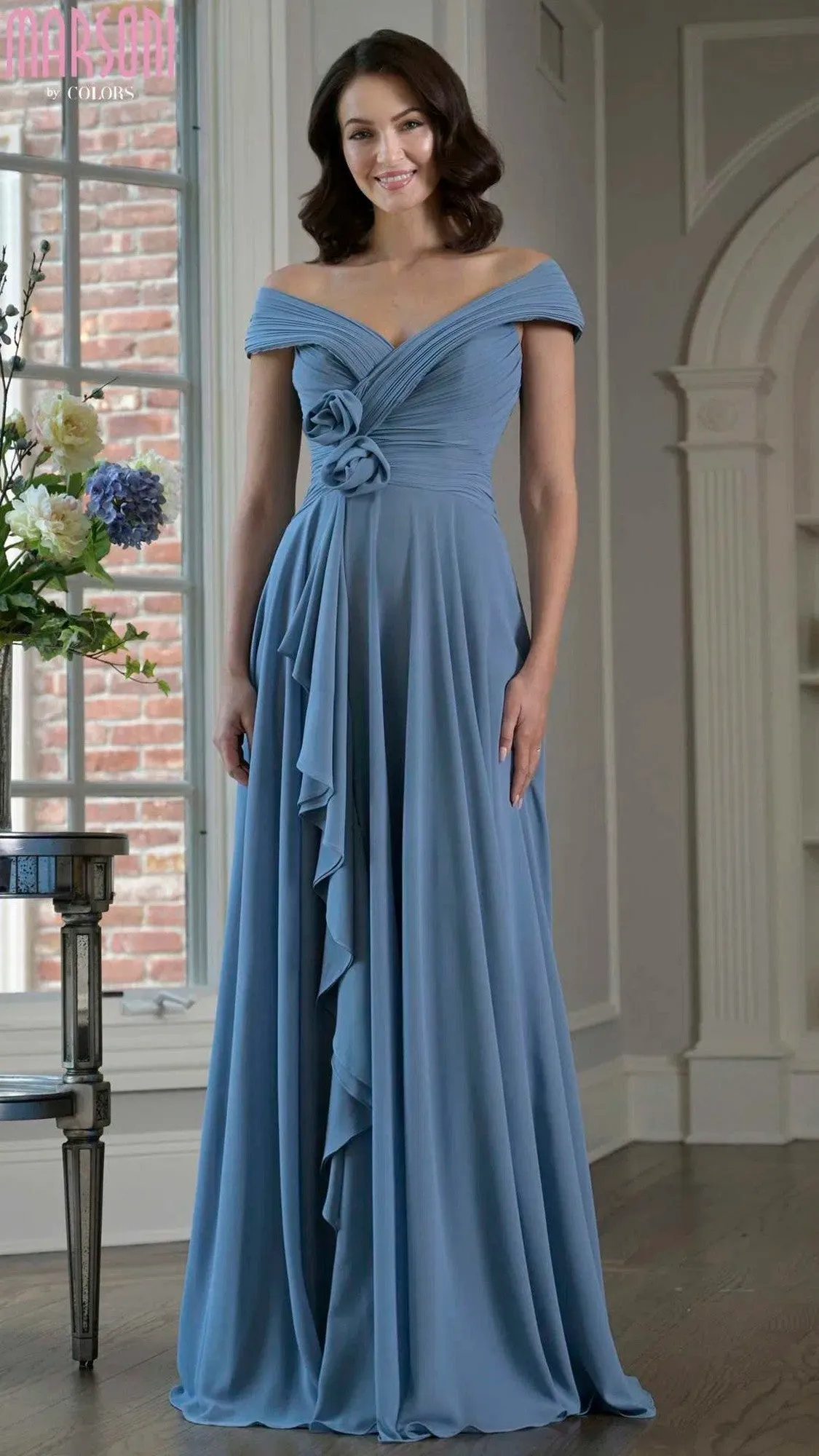Off-the-Shoulder Long Formal Dress: Marsoni M333 sold by PromGirl product image thumbnail 4