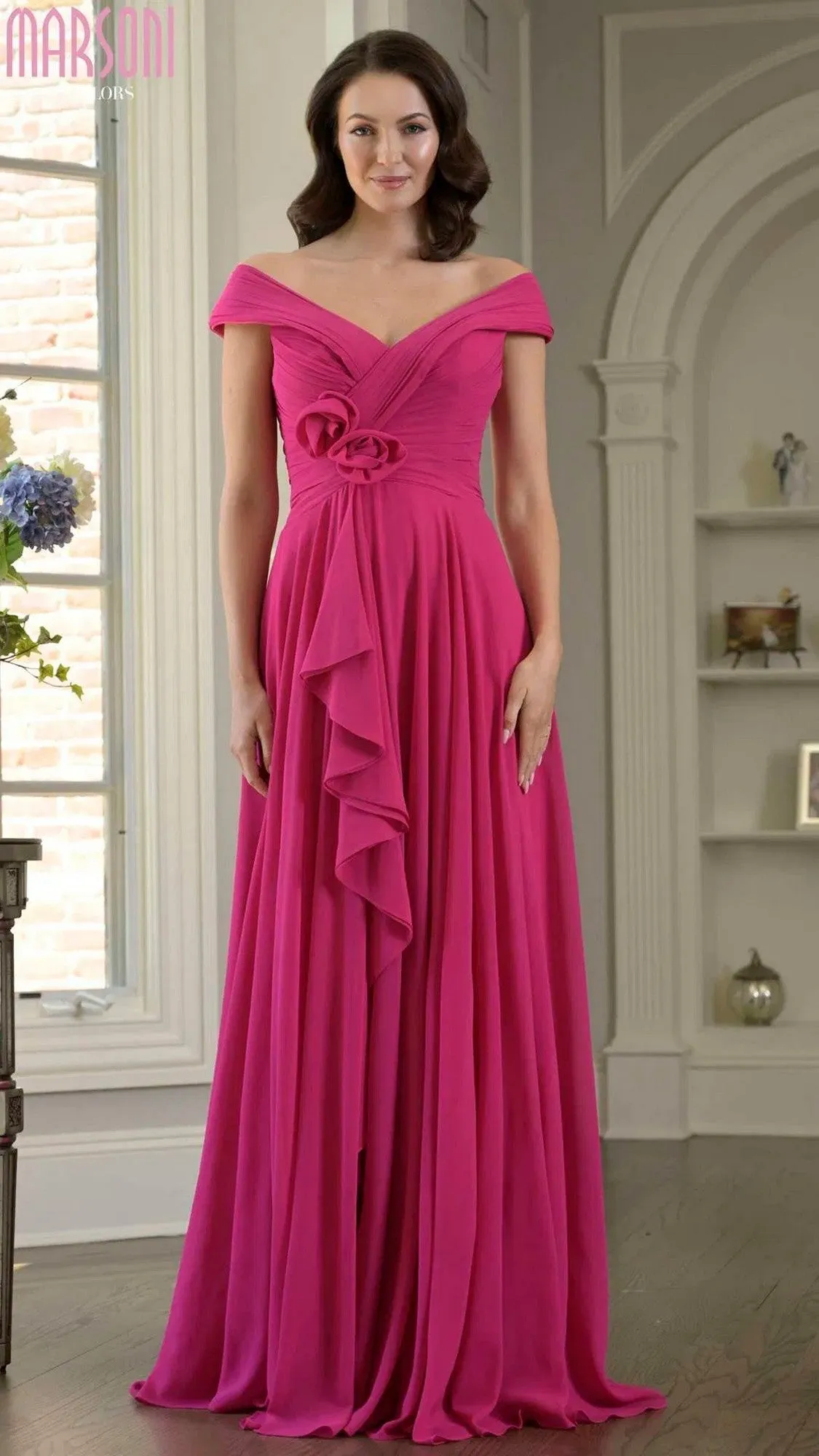 Off-the-Shoulder Long Formal Dress: Marsoni M333 sold by PromGirl product image thumbnail 5