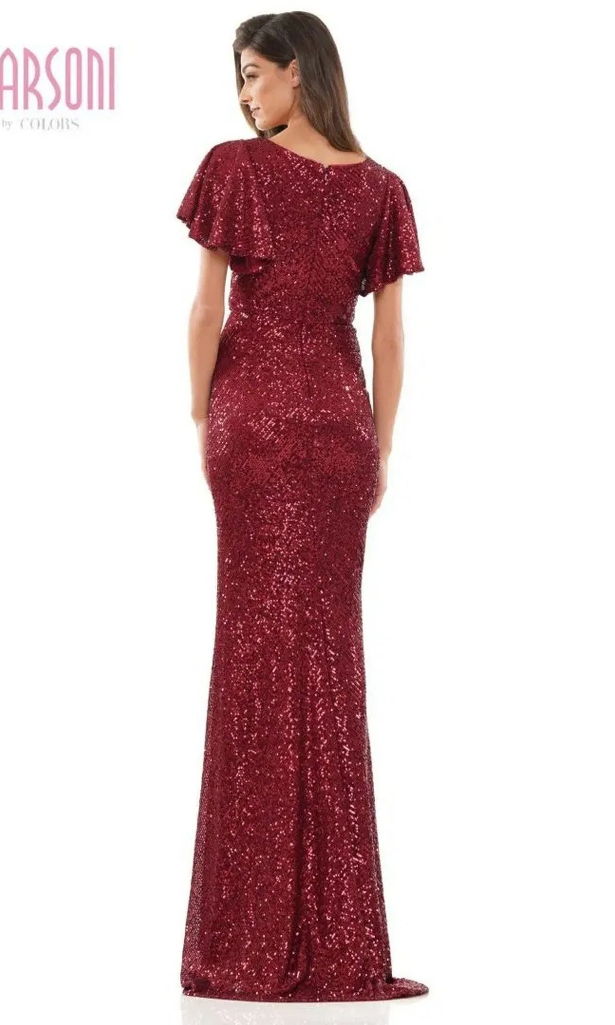 Short Sleeve Long Sequin Formal Gown: Marsoni M318 sold by PromGirl product image thumbnail 2