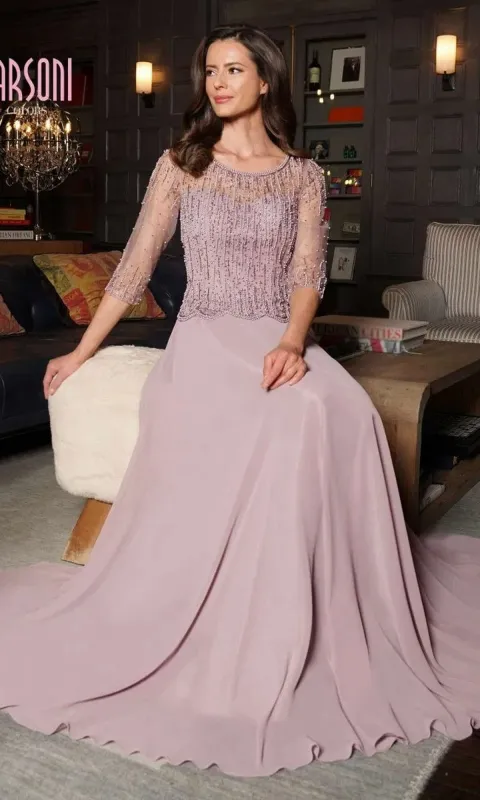 Beaded-Bodice Long Formal Dress: Colors Dress M312 made by PromGirl