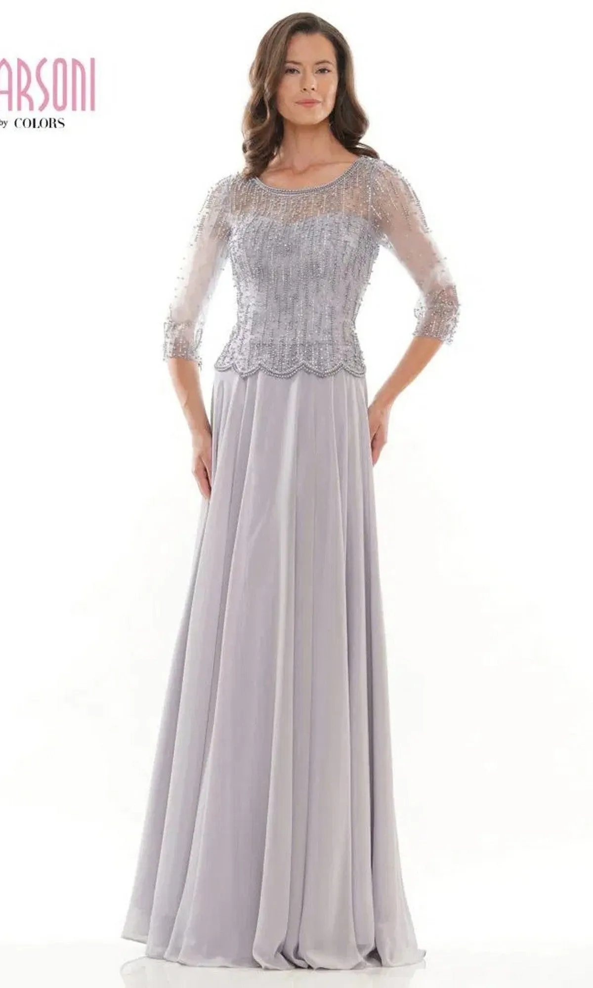 Beaded-Bodice Long Formal Dress: Colors Dress M312 sold by PromGirl product image thumbnail 5
