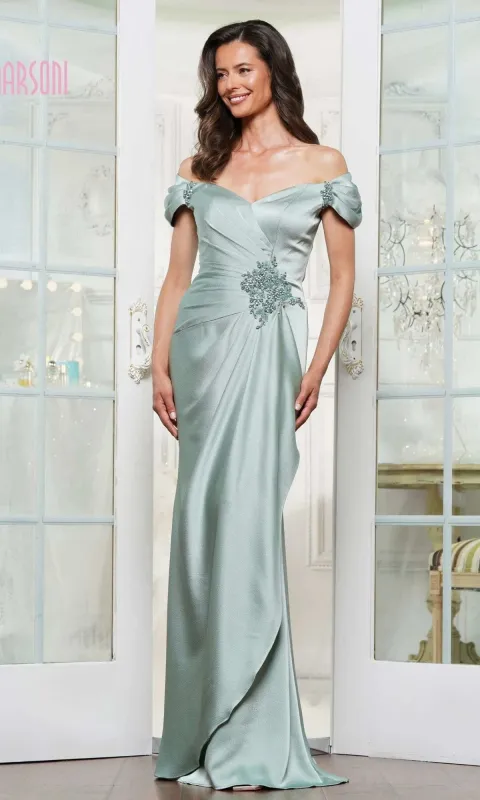 Off-Shoulder Long Formal Dress: Marsoni MV1351 made by PromGirl