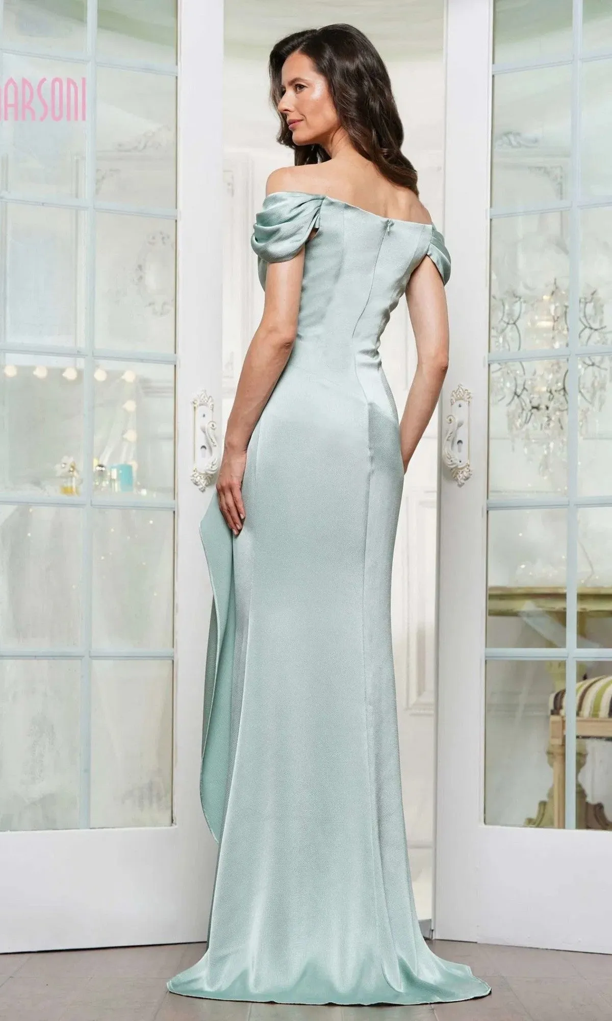 Off-Shoulder Long Formal Dress: Marsoni MV1351 sold by PromGirl product image thumbnail 2