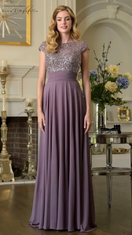 Long Formal Dress: Rina Di Montella RD3419 sold by PromGirl