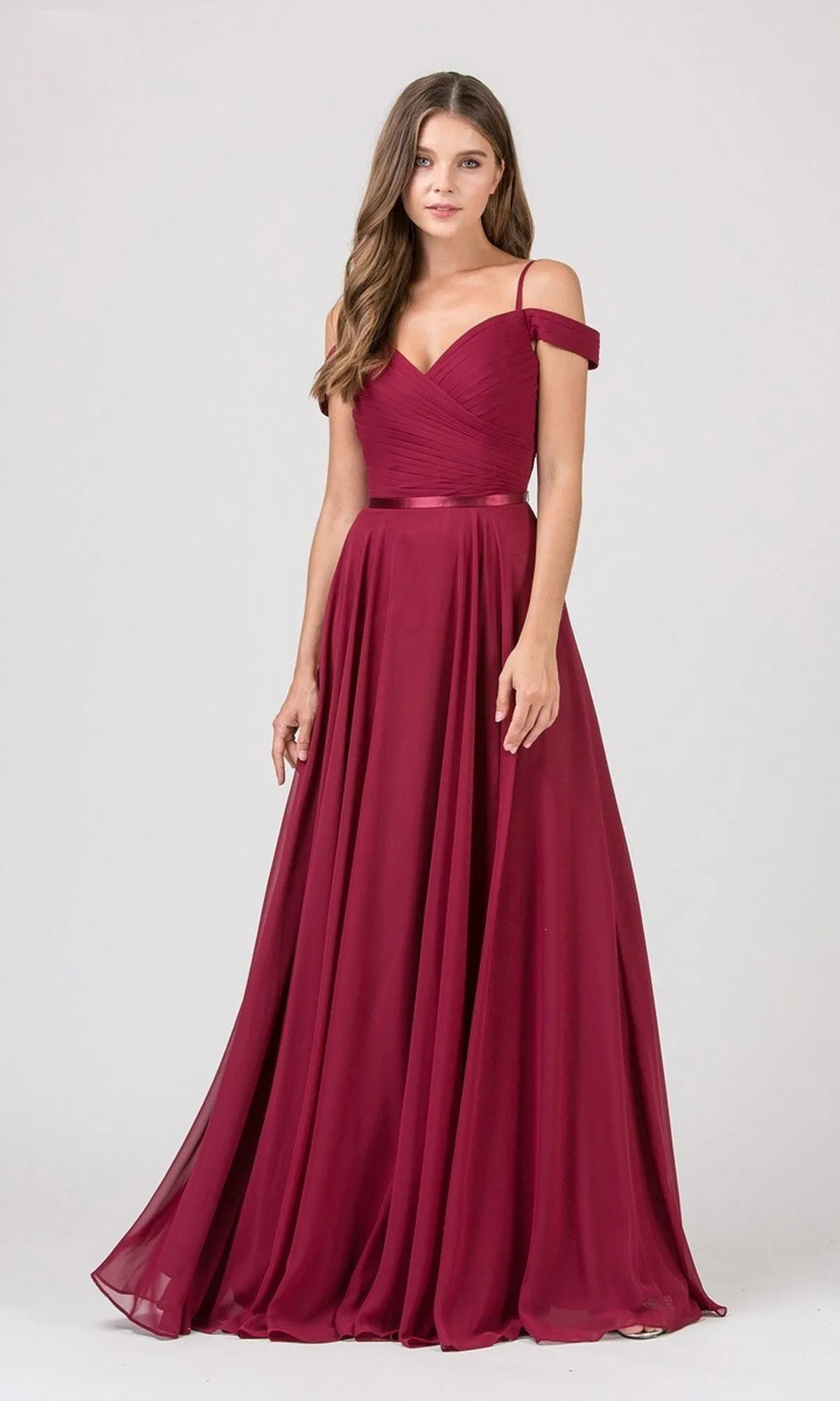 Off-Shoulder Long Chiffon Prom Dress: Eureka 7611 sold by PromGirl product image thumbnail 3