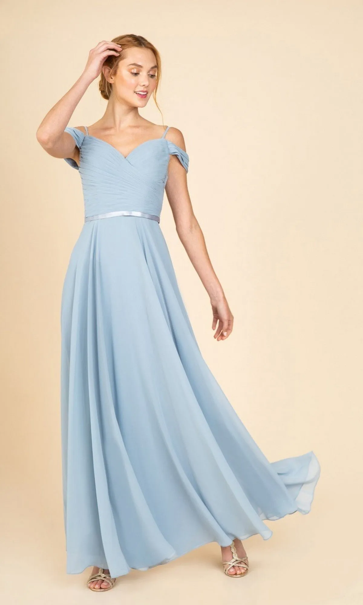 Off-Shoulder Long Chiffon Prom Dress: Eureka 7611 sold by PromGirl product image thumbnail 4