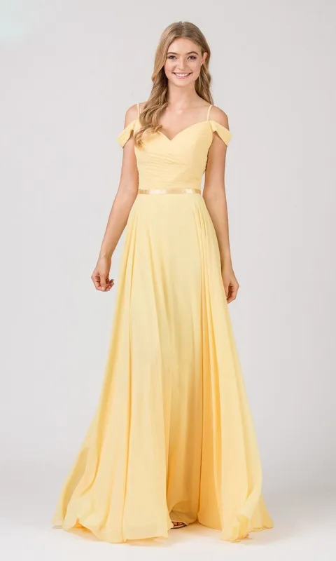 Off-Shoulder Long Chiffon Prom Dress: Eureka 7611 made by PromGirl