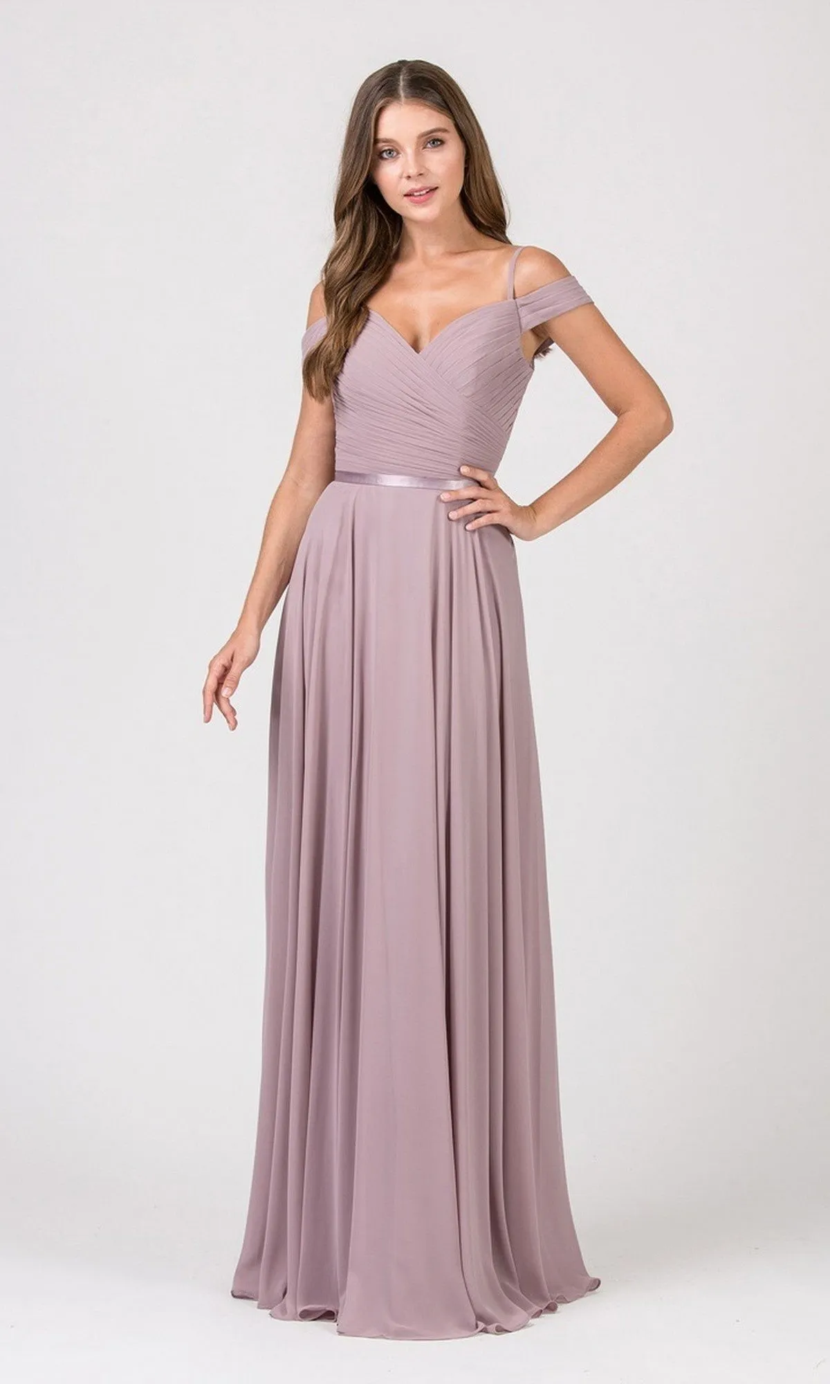 Off-Shoulder Long Chiffon Prom Dress: Eureka 7611 sold by PromGirl product image thumbnail 5
