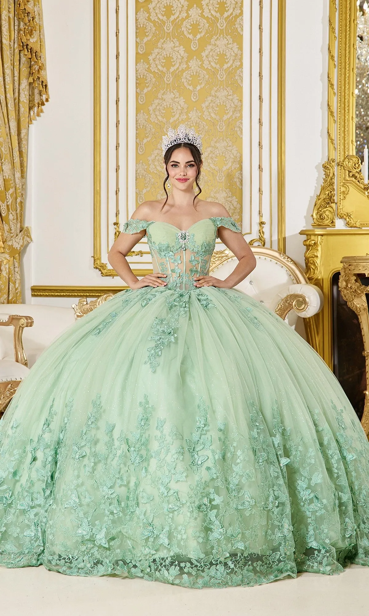 Sage Green Quinceanera Dress 5065 By Dancing Queen sold by PromGirl