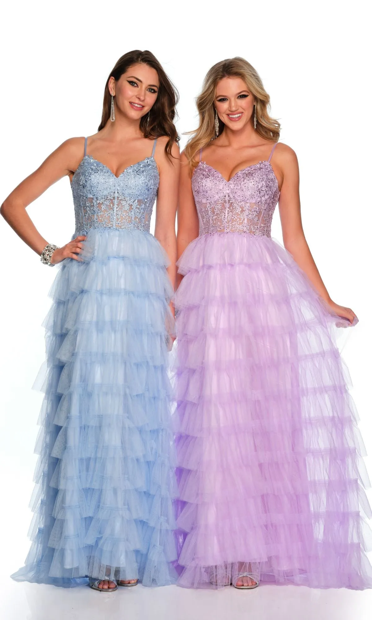 Dave and Johnny Long Tiered Prom Dress 11148 sold by PromGirl product image thumbnail 5