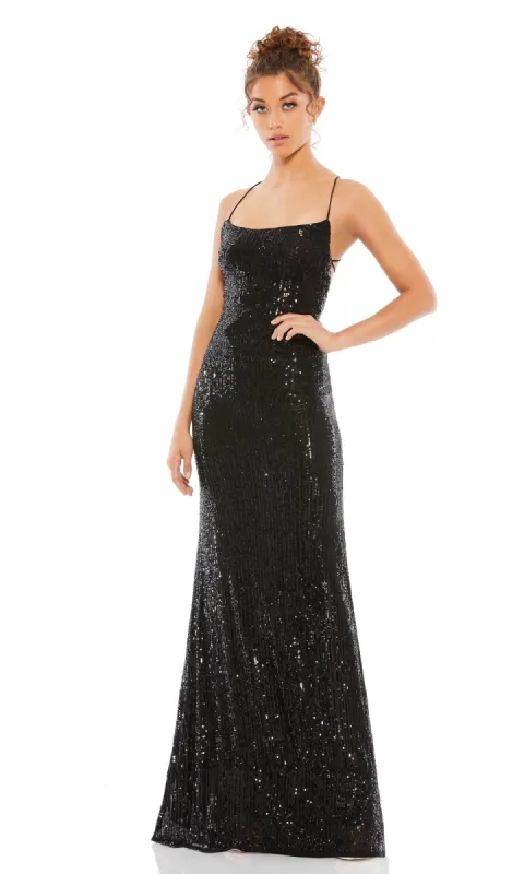 Strappy-Back Long Sequin Black Prom Dress 26269 sold by PromGirl