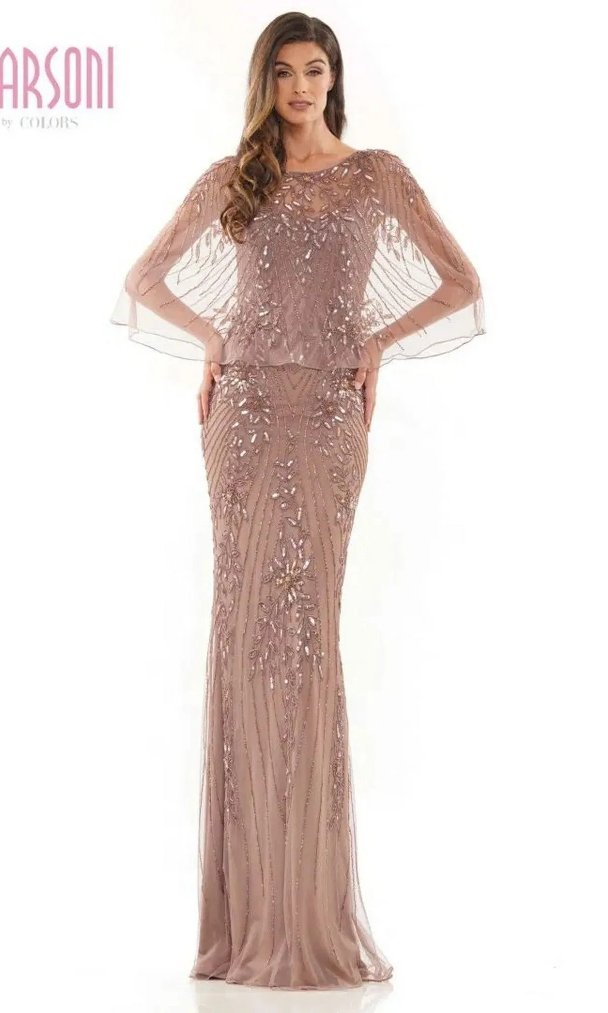 Long Bolero Beaded Formal Dress: Marsoni MV1201 sold by PromGirl product image thumbnail 3