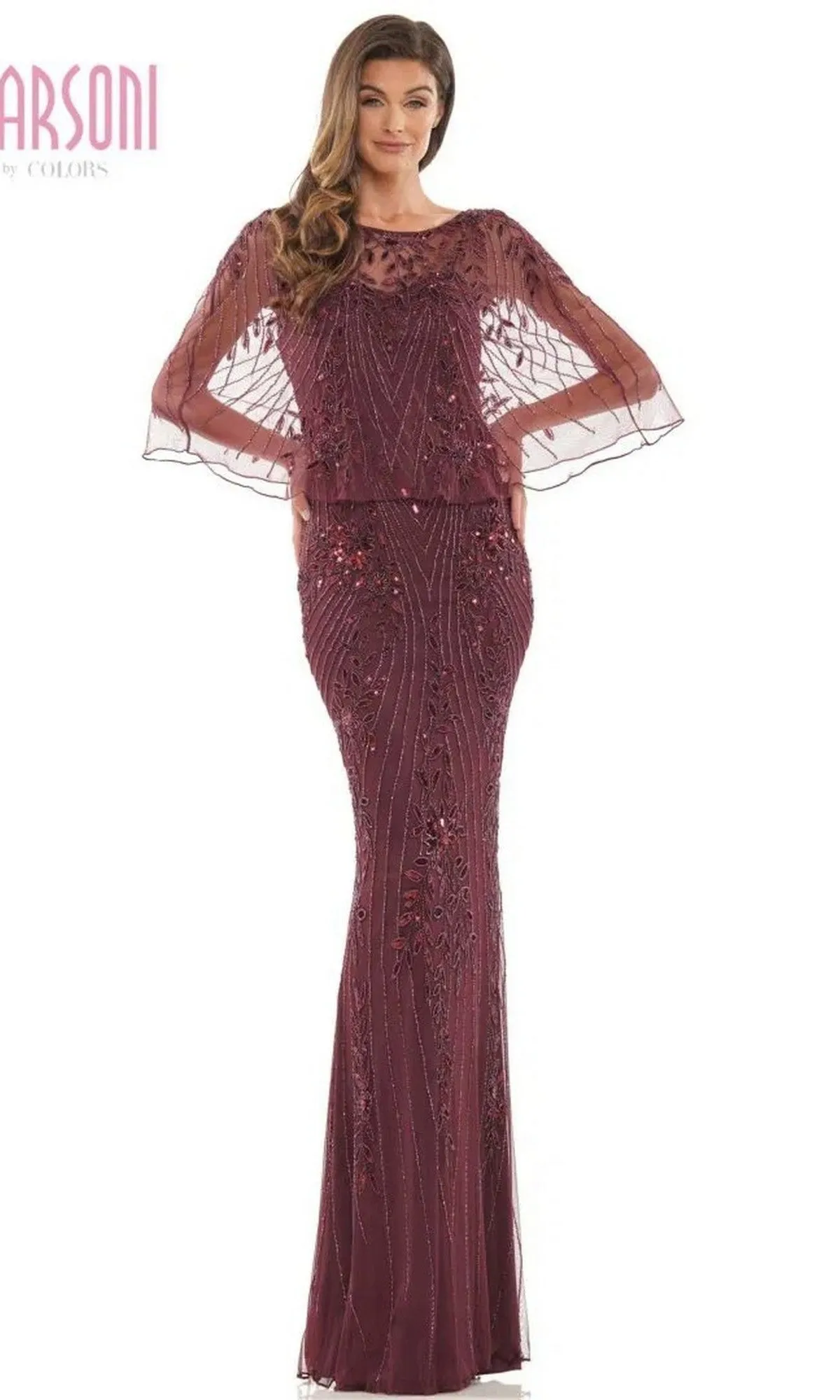 Long Bolero Beaded Formal Dress: Marsoni MV1201 sold by PromGirl product image thumbnail 4