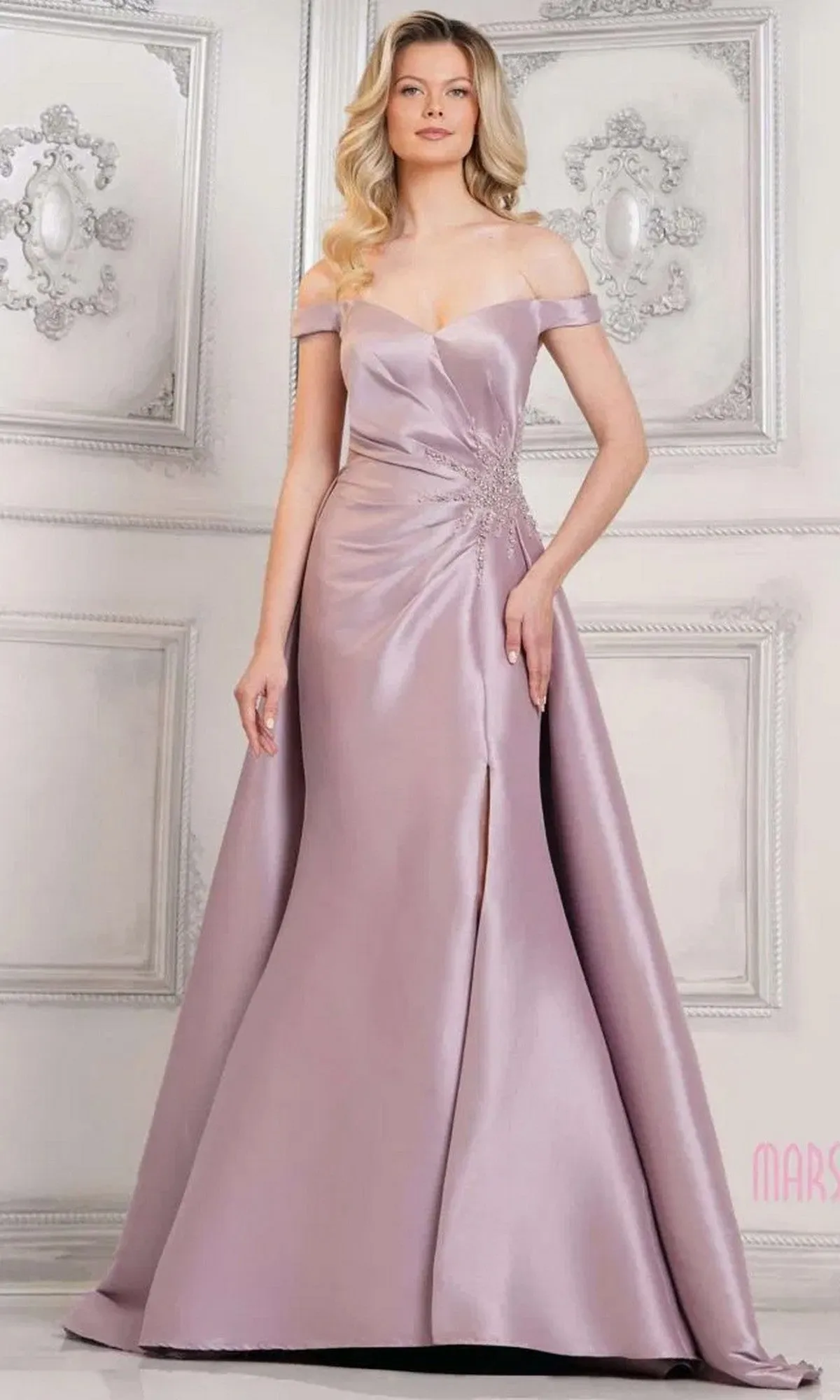 Off-Shoulder Long Formal Dress: Marsoni MV1310 sold by PromGirl product image thumbnail 4